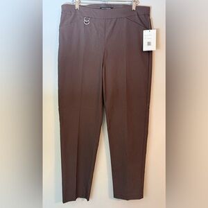 Zac and Rachel NEW Chocolate Brown Pull-On Slim Ankle Pants Size 10
